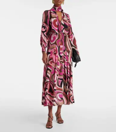 Rixo Marigold silk crêpe de chine midi dress | Thumbnail 2
