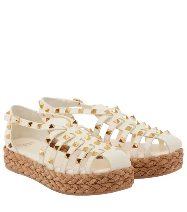 Valentino Garavani Rockstud Cork leather fisherman sandals