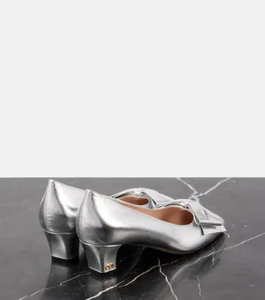 Valentino Garavani Bowow 45 metallic leather pumps | Thumbnail 4