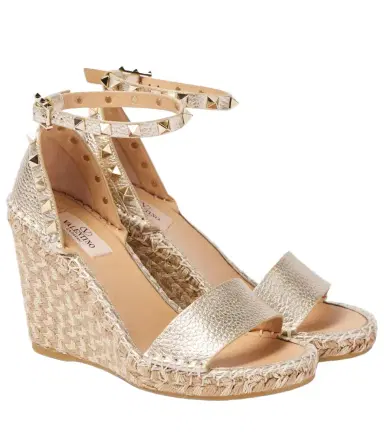 Valentino Garavani Rockstud Double 105 leather espadrille wedges | Thumbnail 1 Valentino Garavani Rockstud Double 105 leather espadrille wedges | Thumbnail 1