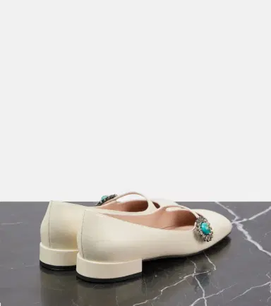 Valentino Garavani Daisy embellished leather Mary Jane pumps | Thumbnail 2