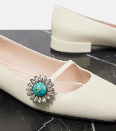 Valentino Garavani Daisy embellished leather Mary Jane pumps | Thumbnail 4