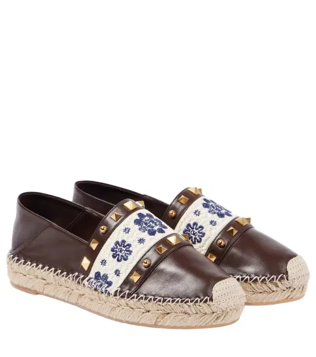 Valentino Garavani County Rockstud leather espadrilles