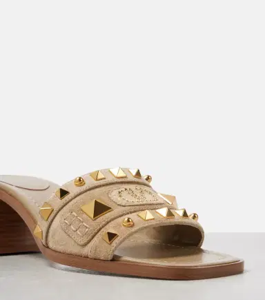 Valentino Garavani Plaster Caster 50 studded suede mules | Thumbnail 3