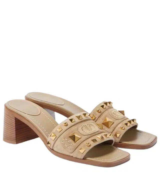 Valentino Garavani Plaster Caster 50 studded suede mules