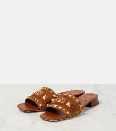Valentino Garavani Plaster Caster studded suede slides | Thumbnail 3