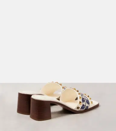 Valentino Garavani County 60 Rockstud embroidered mules | Thumbnail 4 Valentino Garavani County 60 Rockstud embroidered mules | Thumbnail 4