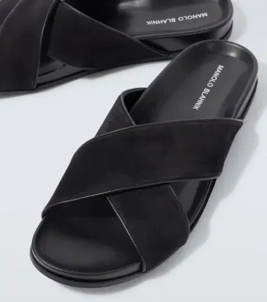 Manolo Blahnik Chiltern suede slides | Thumbnail 3 Manolo Blahnik Chiltern suede slides | Thumbnail 3