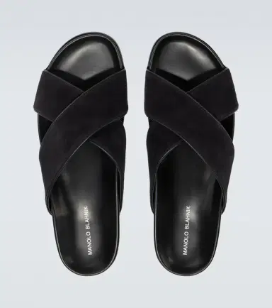 Manolo Blahnik Chiltern suede slides | Thumbnail 4 Manolo Blahnik Chiltern suede slides | Thumbnail 4
