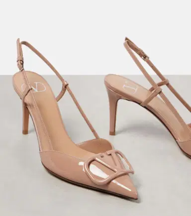 Valentino Garavani Vlogo Signature 80 patent leather slingback pumps | Thumbnail 2