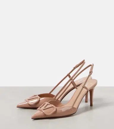 Valentino Garavani Vlogo Signature 80 patent leather slingback pumps | Thumbnail 3