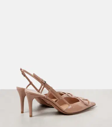 Valentino Garavani Vlogo Signature 80 patent leather slingback pumps | Thumbnail 4