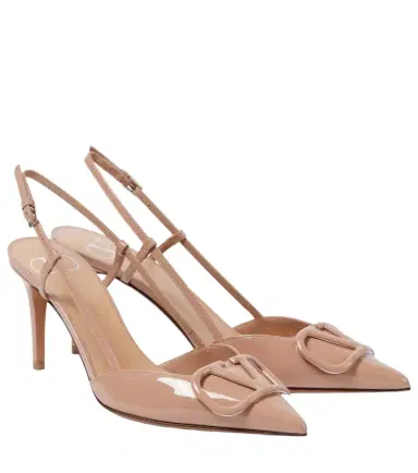 Valentino Garavani Vlogo Signature 80 patent leather slingback pumps | Thumbnail 1