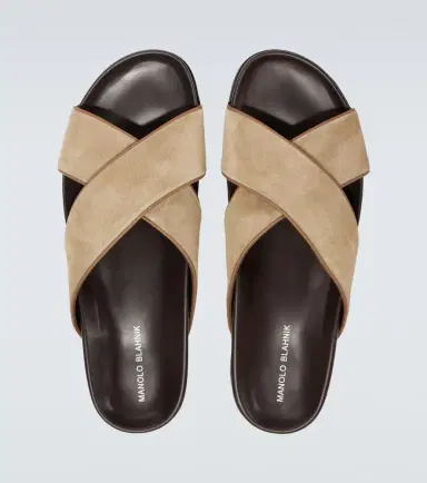 Manolo Blahnik Chiltern suede slides | Thumbnail 3