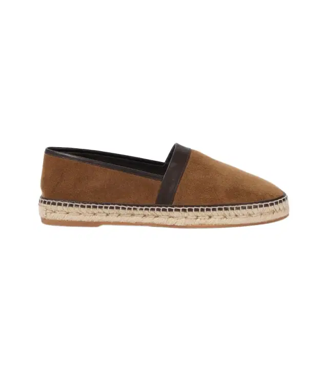 Manolo Blahnik Nerano leather-trimmed suede espadrilles