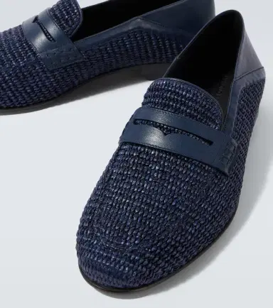 Manolo Blahnik Padstow raffia and leather penny loafers | Thumbnail 2 Manolo Blahnik Padstow raffia and leather penny loafers | Thumbnail 2