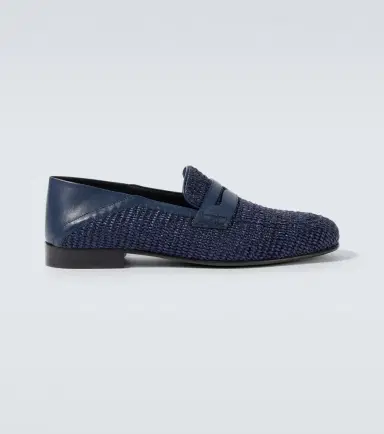 Manolo Blahnik Padstow raffia and leather penny loafers | Thumbnail 3 Manolo Blahnik Padstow raffia and leather penny loafers | Thumbnail 3
