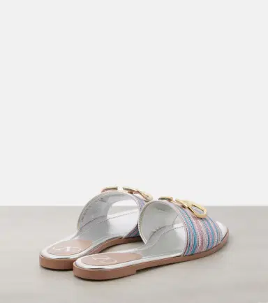 Valentino Garavani VLogo metallic leather slides | Thumbnail 3