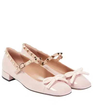 Valentino Garavani Rockstud Bow leather ballet flats | Thumbnail 1