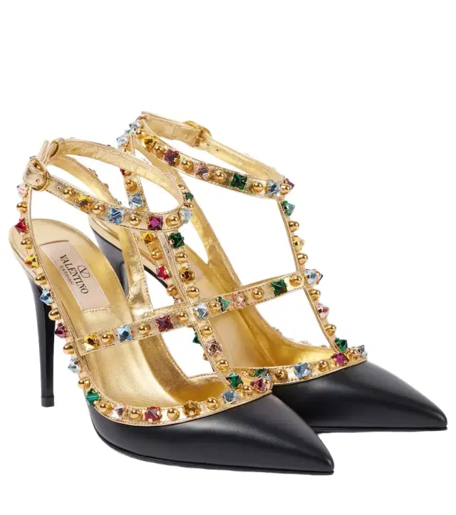 Valentino Garavani Rockstud leather slingback pumps