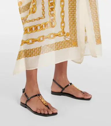 Versace V2025 Chain leather thong sandals | Thumbnail 5