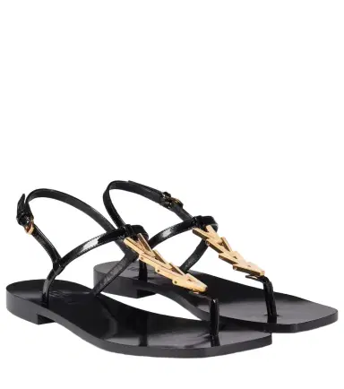 Versace V2025 Chain leather thong sandals | Thumbnail 1