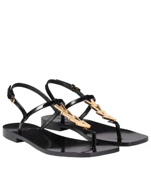 Versace V2025 Chain leather thong sandals