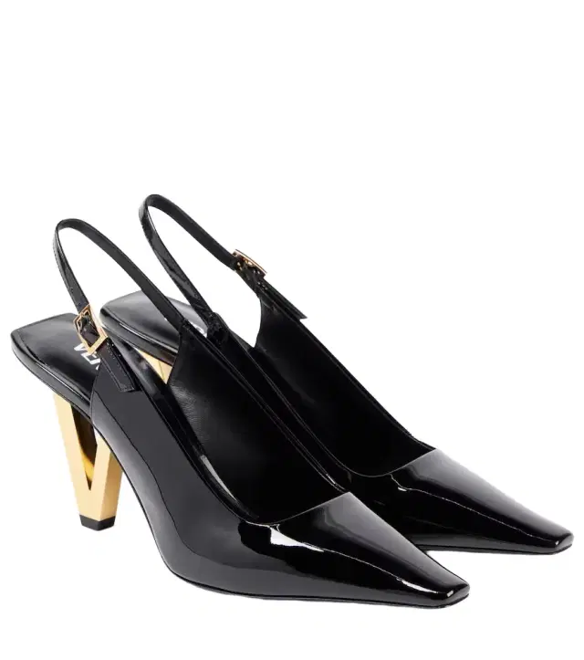Versace Patent leather slingback pumps