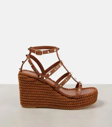 Valentino Garavani Rockstud Torchon 95 leather espadrille wedges | Thumbnail 2 Valentino Garavani Rockstud Torchon 95 leather espadrille wedges | Thumbnail 2