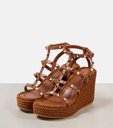 Valentino Garavani Rockstud Torchon 95 leather espadrille wedges | Thumbnail 3 Valentino Garavani Rockstud Torchon 95 leather espadrille wedges | Thumbnail 3