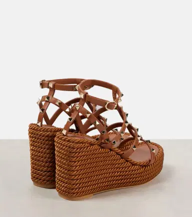 Valentino Garavani Rockstud Torchon 95 leather espadrille wedges | Thumbnail 4 Valentino Garavani Rockstud Torchon 95 leather espadrille wedges | Thumbnail 4