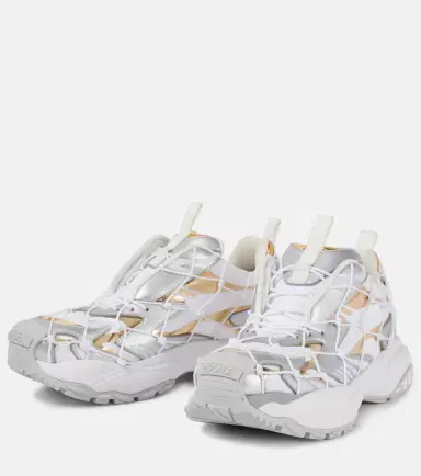 Versace Mercury leather-trimmed sneakers | Thumbnail 3