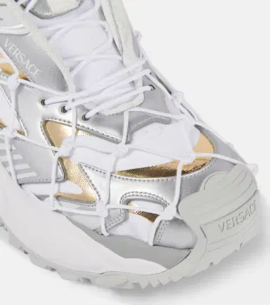 Versace Mercury leather-trimmed sneakers | Thumbnail 5