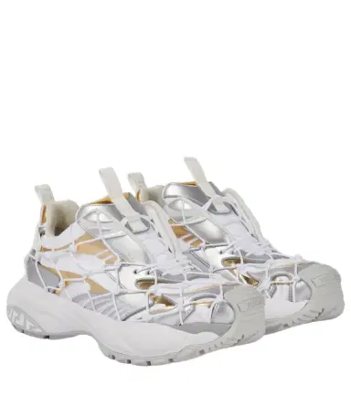 Versace Mercury leather-trimmed sneakers | Thumbnail 1
