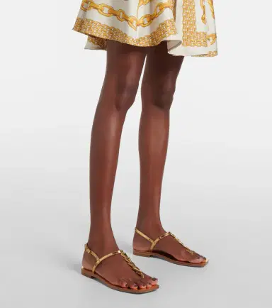 Versace Metallic leather thong sandals | Thumbnail 3