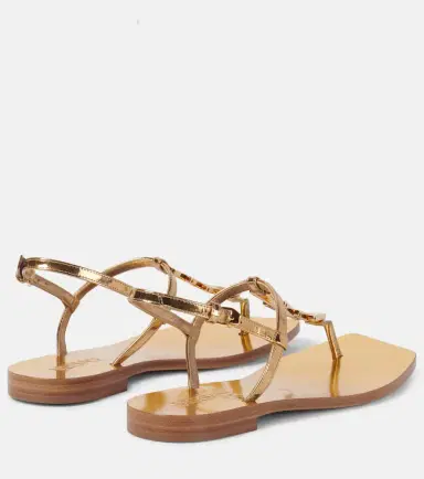 Versace Metallic leather thong sandals | Thumbnail 4