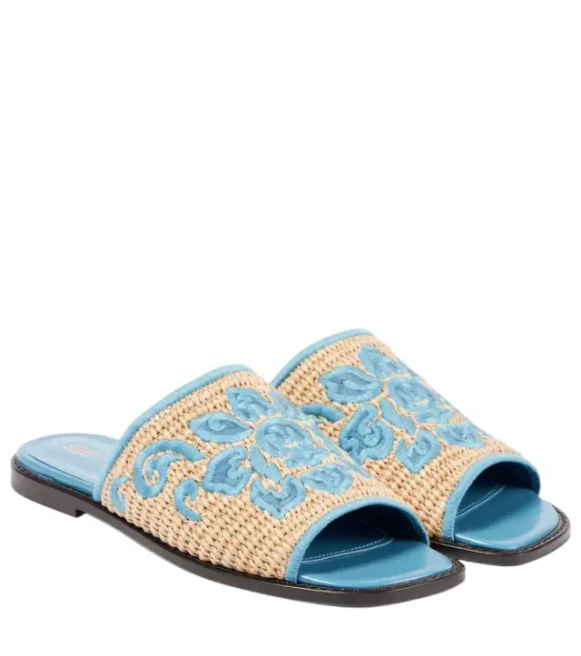 Etro Leather espadrille slides