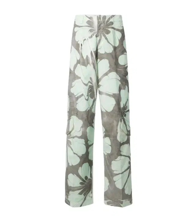 Dries Van Noten Floral cotton wide-leg pants