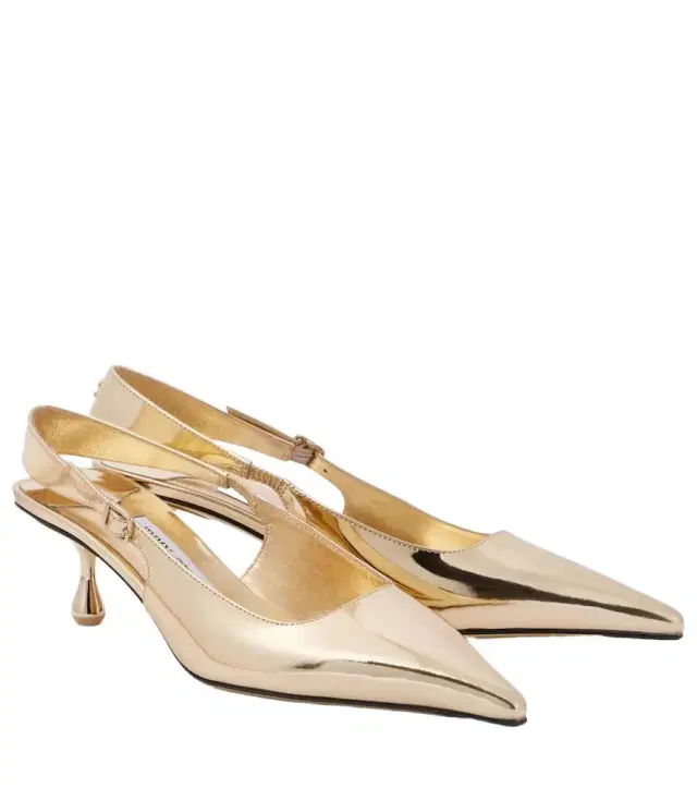 Amel 50 metallic leather slingback pumps