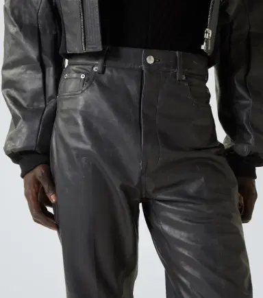 Rick Owens Bolan leather flared pants | Thumbnail 2