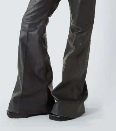 Rick Owens Bolan leather flared pants | Thumbnail 4