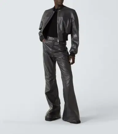 Rick Owens Bolan leather flared pants | Thumbnail 5