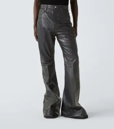 Rick Owens Bolan leather flared pants | Thumbnail 6