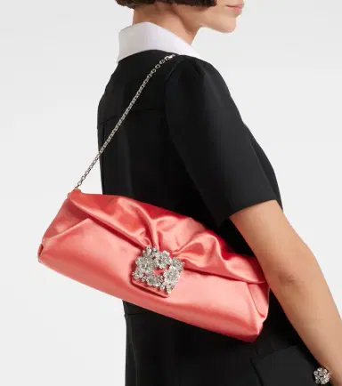 Roger Vivier Efflorescence embellished satin clutch | Thumbnail 4