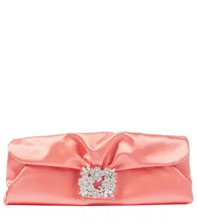 Roger Vivier Efflorescence embellished satin clutch | Thumbnail 1