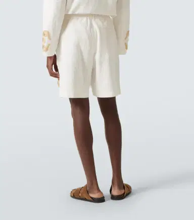 Commas Embroidered linen and cotton shorts | Thumbnail 2