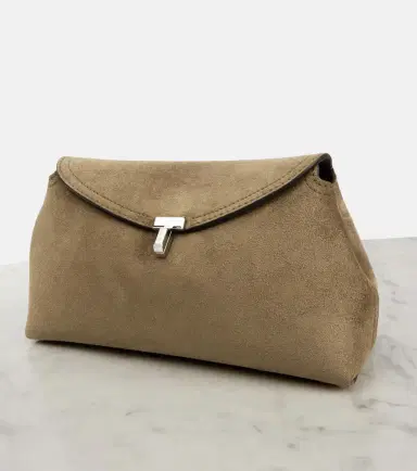 Toteme T-Lock suede clutch | Thumbnail 2 Toteme T-Lock suede clutch | Thumbnail 2