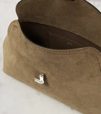Toteme T-Lock suede clutch | Thumbnail 4 Toteme T-Lock suede clutch | Thumbnail 4
