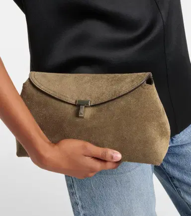 Toteme T-Lock suede clutch | Thumbnail 5 Toteme T-Lock suede clutch | Thumbnail 5