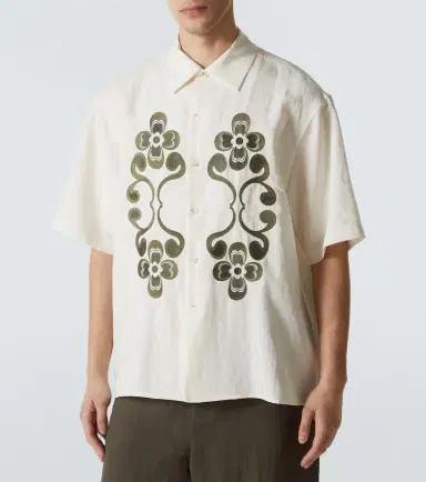 Commas Reflection embroidered bowling shirt | Thumbnail 2